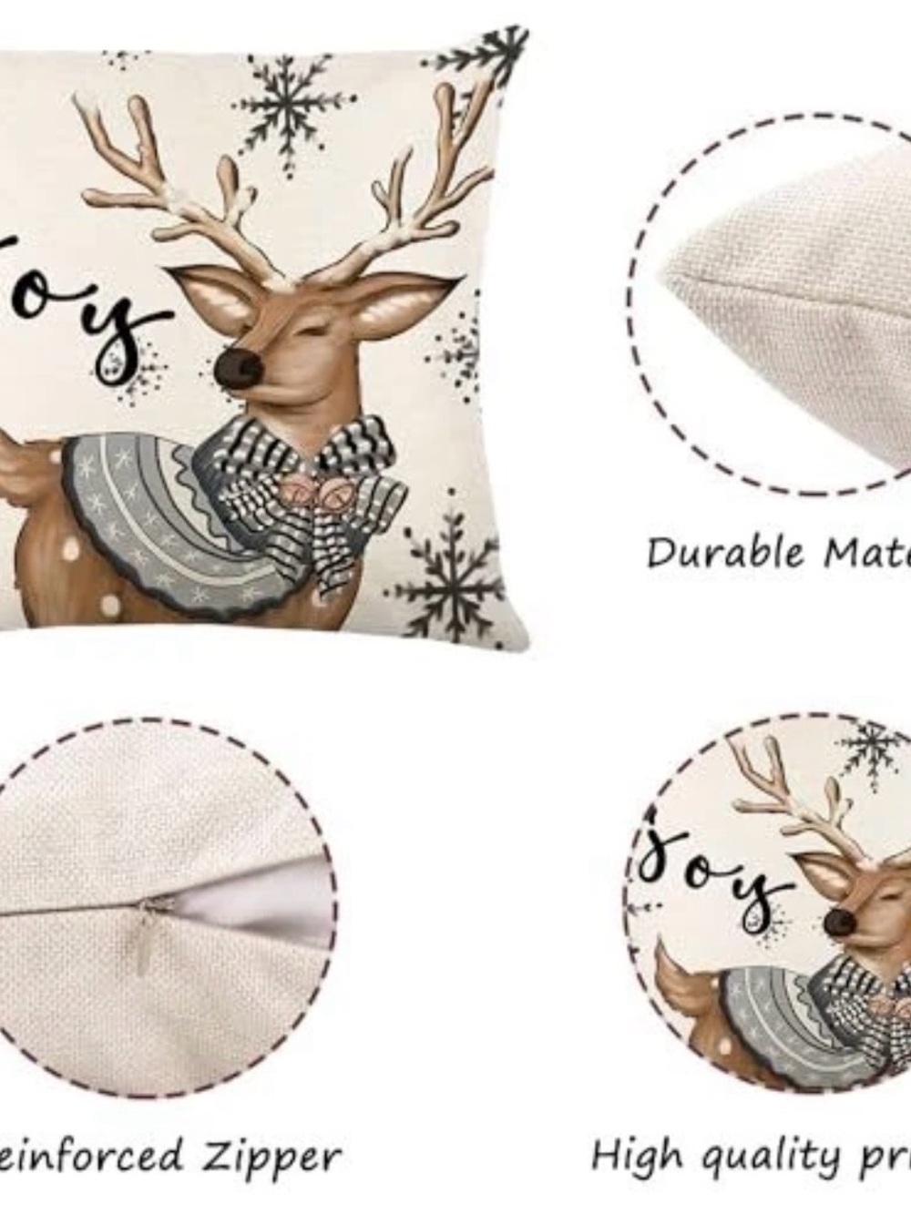 Christmas (4) Woodland Pillow Covers~ Pillow Not Included - New - Picture 6 of 8